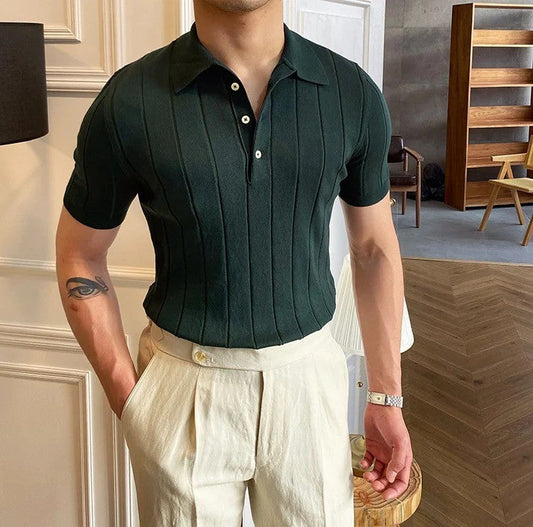 Striped Polo Shirt Green / M Menswear