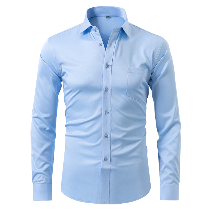 Breathable High Elasticity Anti-Wrinkle Shirt Sky Blue / S Menswear