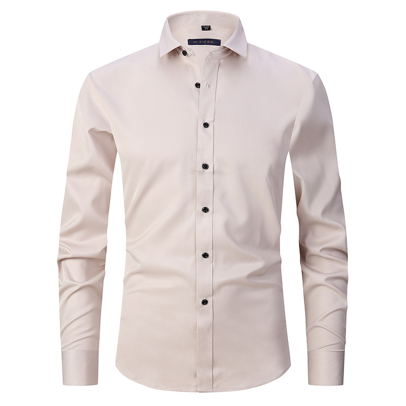 Breathable High Elasticity Anti-Wrinkle Shirt Beige / S Menswear