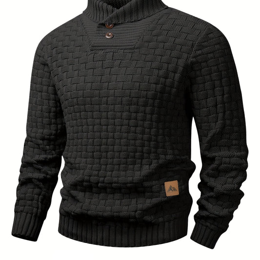 Veyron Slim – Men’s High-Stretch Rib-Knit Half-Placket Sweater