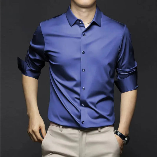 Men’s Classic Wrinkle-Resistant Shirt Blue / Medium Menswear