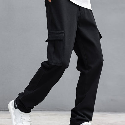 Men’s Cargo Straight Leg Jeans – Utility & Streetwear Style