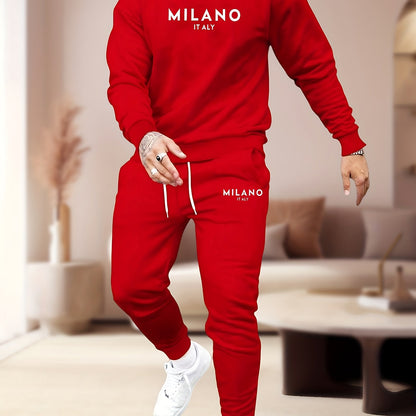 UrbanEdge Men's Printed Hoodie & Jogger Set