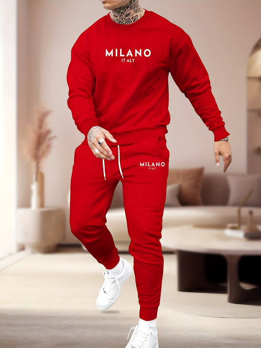 UrbanEdge Men's Printed Hoodie & Jogger Set