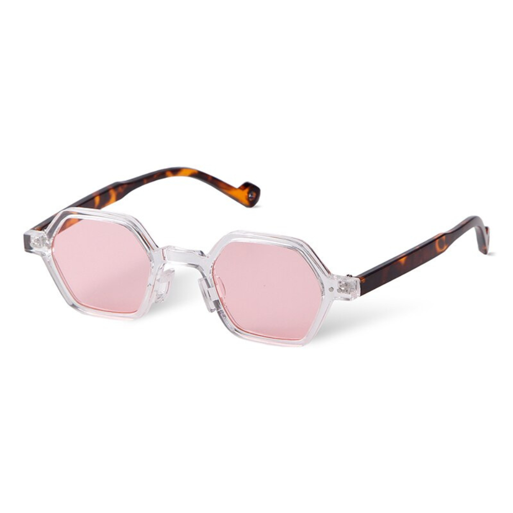 Logan Glasses Transparent And Leopard | Pink Sunglasses