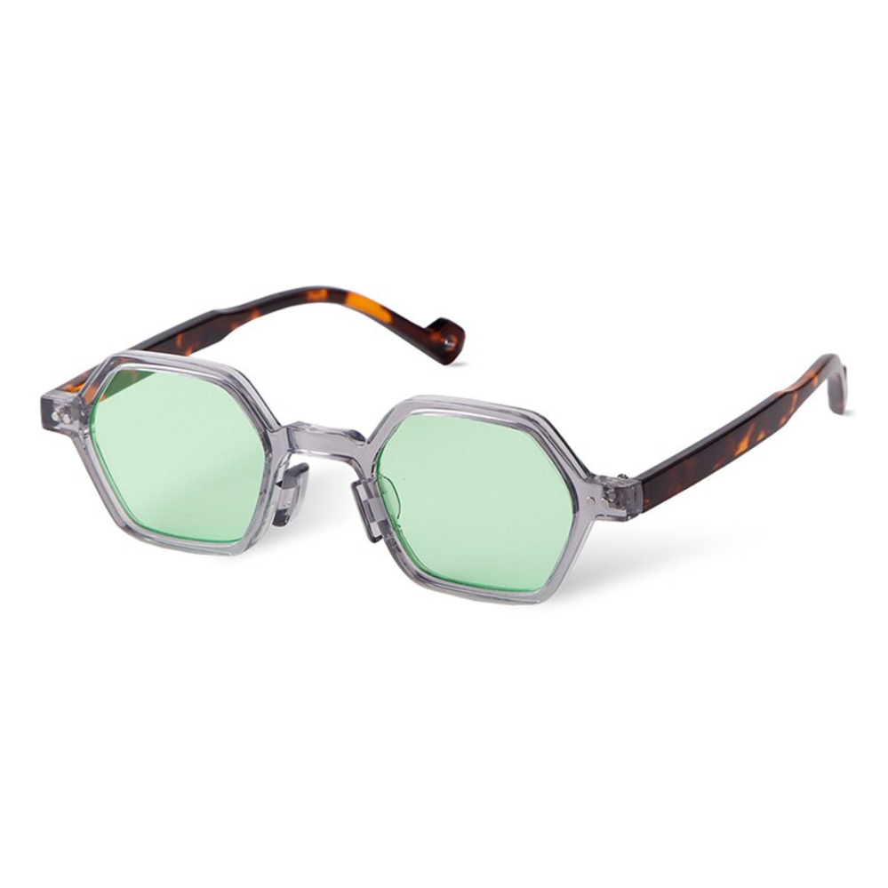 Logan Glasses Transparent And Leopard⎪Green Sunglasses