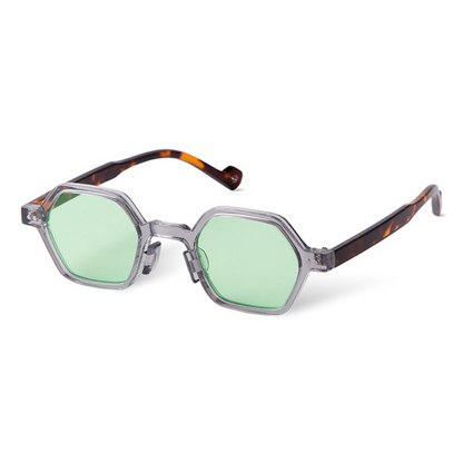 Logan Glasses Transparent And Leopard⎪Green Sunglasses
