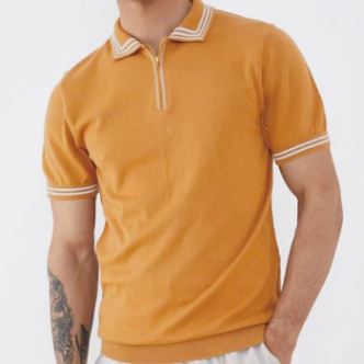Stripped Polo T-Shirt Orange / M Menswear
