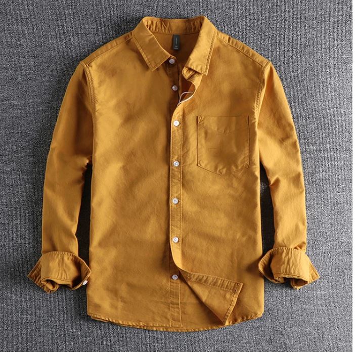 Onnat Cotton Premium Long Sleeve Shirt Yellow / M Menswear