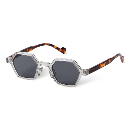 Logan Glasses Transparent And Leopard | Gray Sunglasses