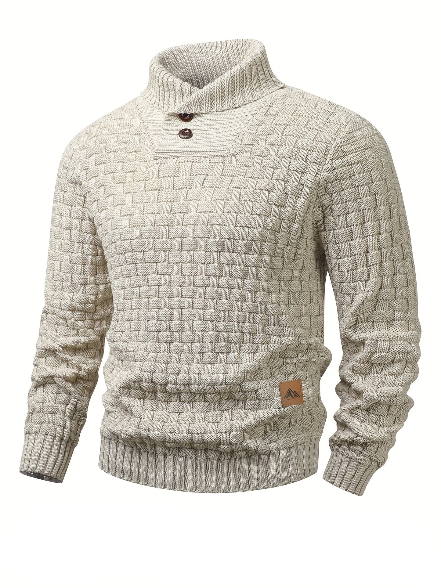 Veyron Slim – Men’s High-Stretch Rib-Knit Half-Placket Sweater