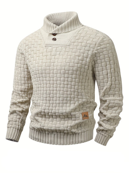 Veyron Slim – Men’s High-Stretch Rib-Knit Half-Placket Sweater