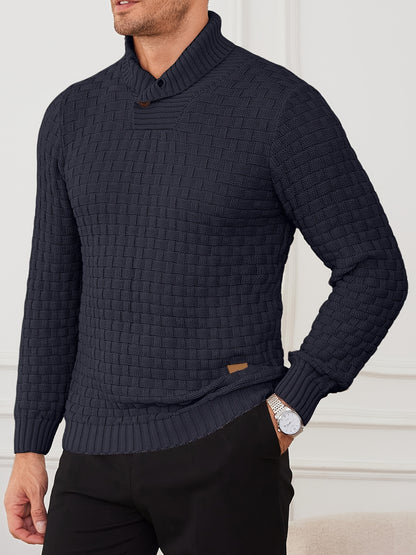 Veyron Slim – Men’s High-Stretch Rib-Knit Half-Placket Sweater