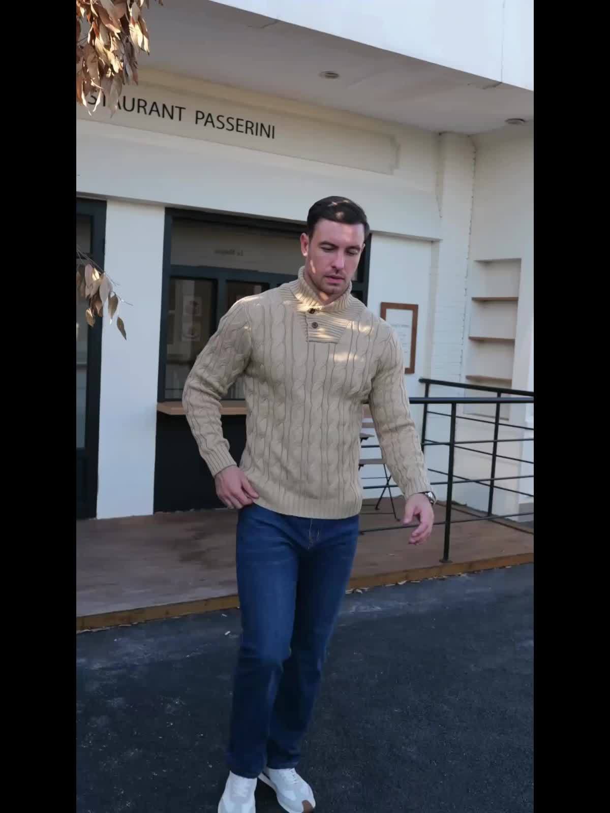 Caden Stripes – Men’s Rib-Knit Pullover Sweater