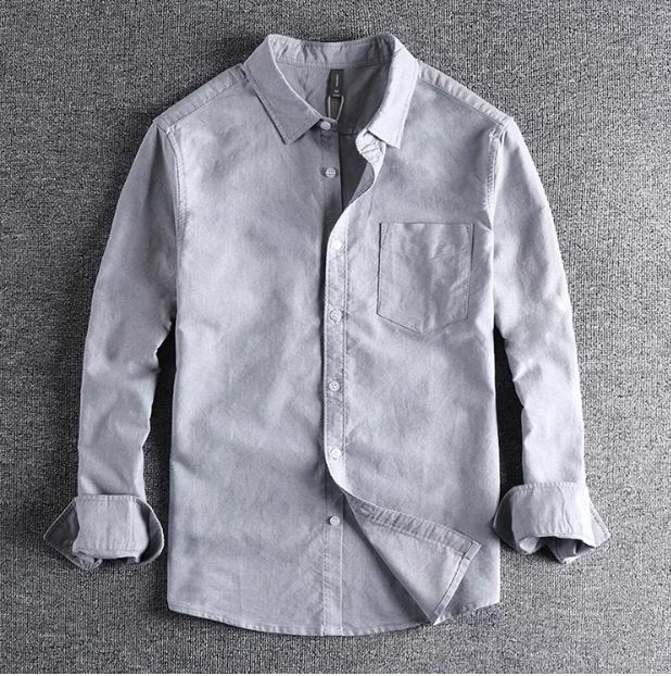 Onnat Cotton Premium Long Sleeve Shirt Gray / M Menswear