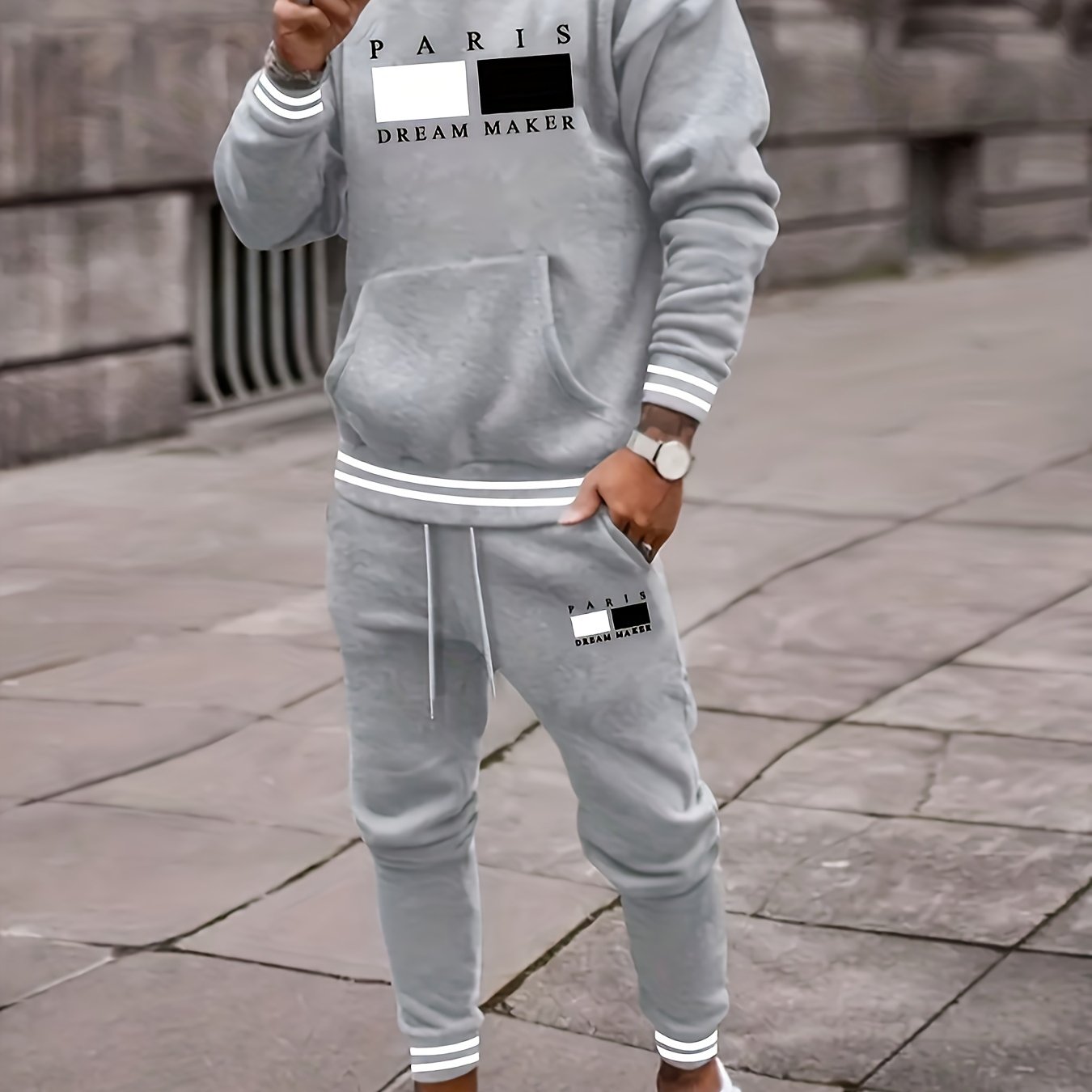 Paris Streetwear Men's Hoodie & Jogger Set