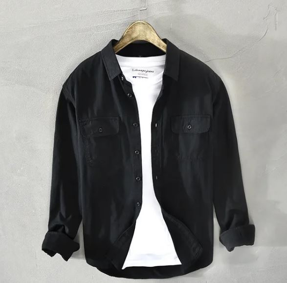 Vintage Cotton Long Sleeve Shirt Black / M Menswear