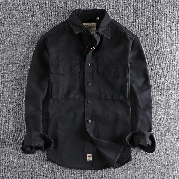 Vintage Cargo Long Sleeve Shirt Black / M Menswear