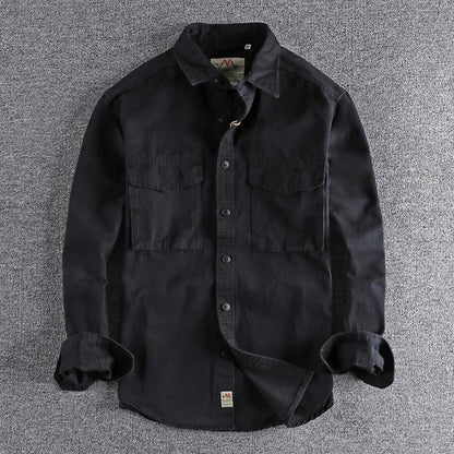 Vintage Cargo Long Sleeve Shirt Black / M Menswear