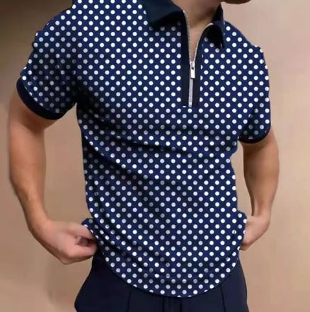 Versatile Modern T-Shirt Blue Polka Dots / M Menswear