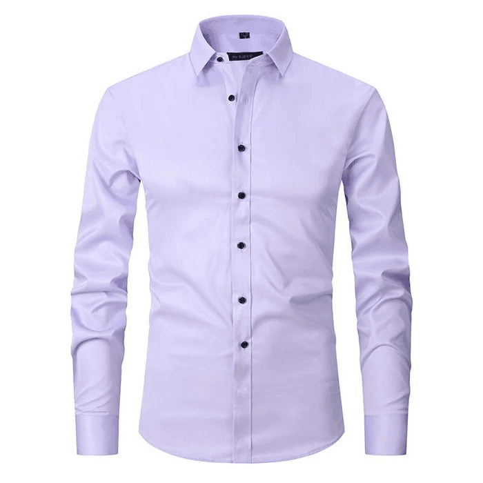 Breathable High Elasticity Anti-Wrinkle Shirt Light Purple / S Menswear