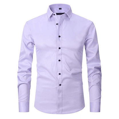 Breathable High Elasticity Anti-Wrinkle Shirt Light Purple / S Menswear
