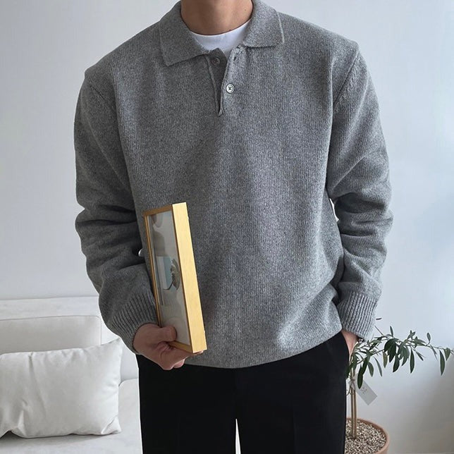 Merino Wool Polo Grey / M Menswear