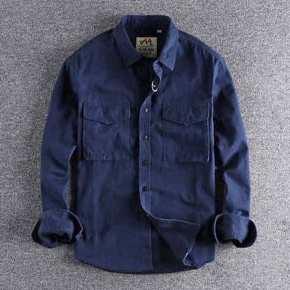 Vintage Cargo Long Sleeve Shirt Dark Blue / M Menswear