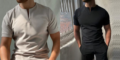 Half-Zip Casual T-Shirt Menswear