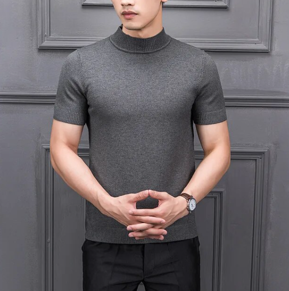 Semi High Collar Sweater Menswear