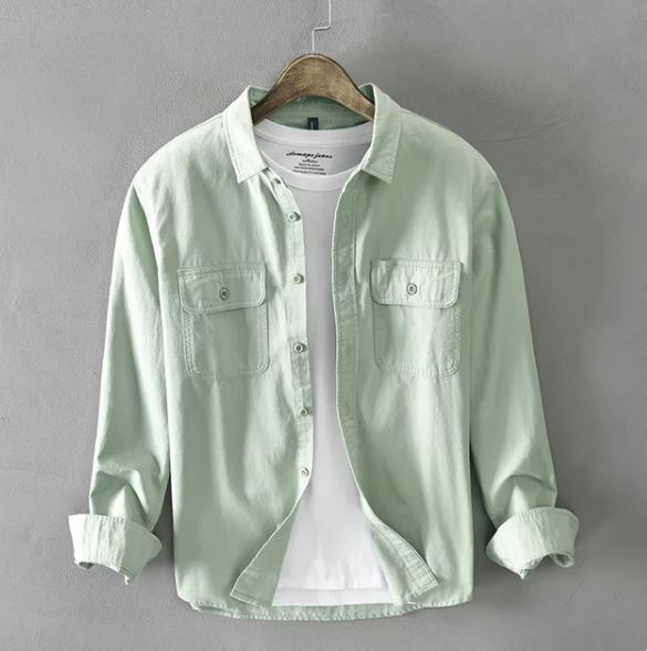 Vintage Cotton Long Sleeve Shirt Green / M Menswear