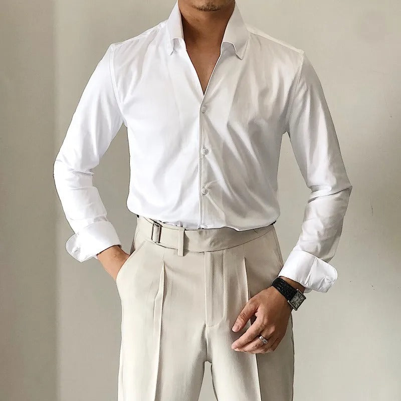 Vinci Slim Dress Shirt White / Medium Menswear