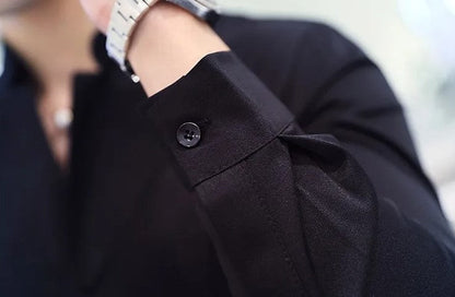 Elegant Slim Fit Long Sleeve Shirt Menswear