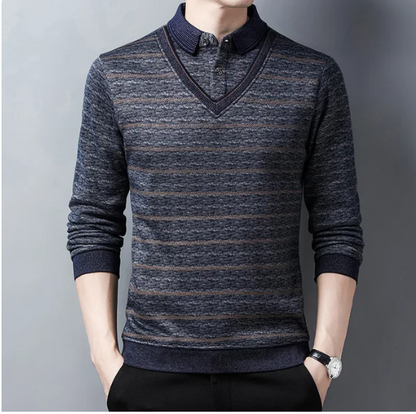 Knitted Fleece Sweater Light Gray / Medium Menswear
