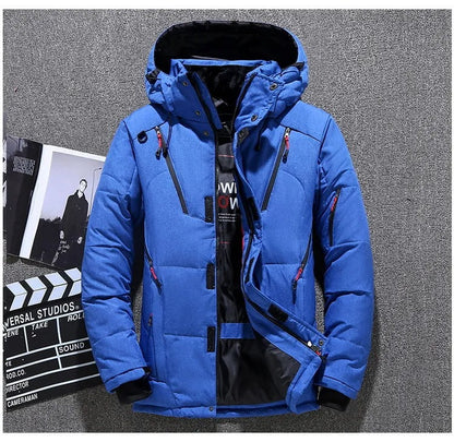 Winter Mens White Duck Down Jacket Blue / Medium (50 + Kg) Menswear