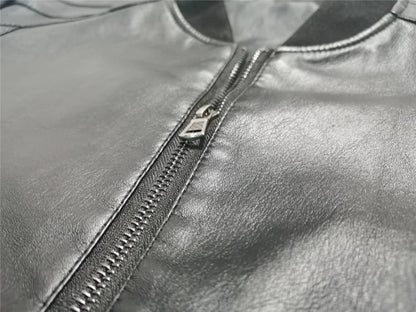 Onnat Leather Baseball Jacket Menswear