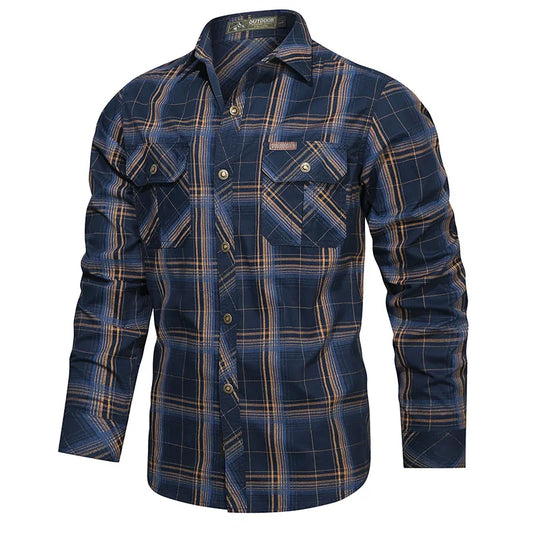 UrbanEase™ Cotton Plaid Shirt – Spring & Autumn Edition