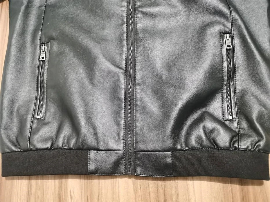 Onnat Leather Baseball Jacket Menswear
