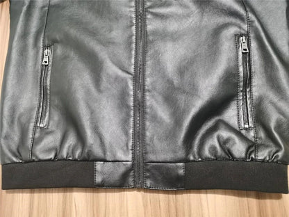 Onnat Leather Baseball Jacket Menswear