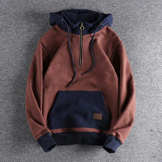 Fleeced Full Zip Up Hoodies Brown / Medium Menswear
