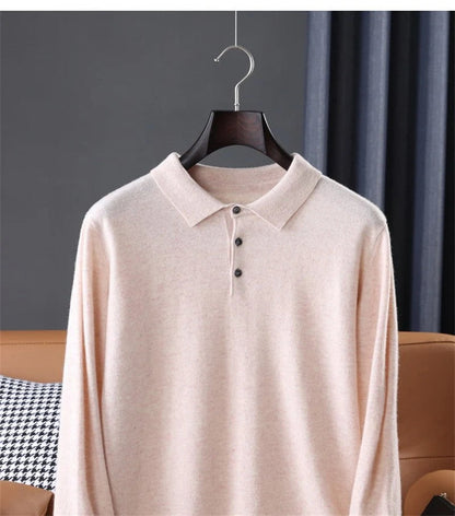 Vintage Solid Cashmere Polo Menswear