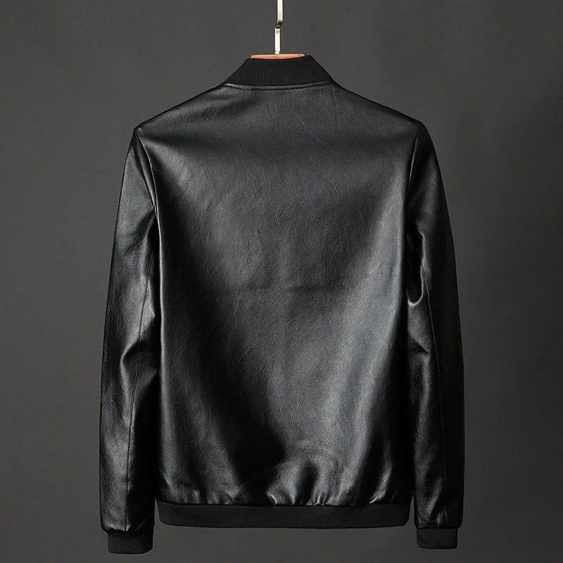 Onnat Leather Baseball Jacket Menswear