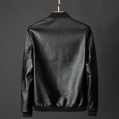 Onnat Leather Baseball Jacket Menswear