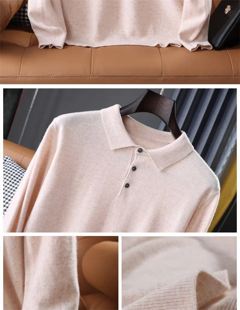 Vintage Solid Cashmere Polo Menswear