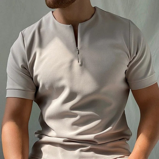 Half-Zip Casual T-Shirt Menswear