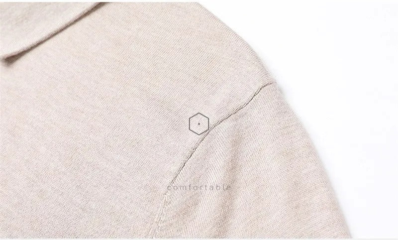 Vintage Solid Cashmere Polo Menswear