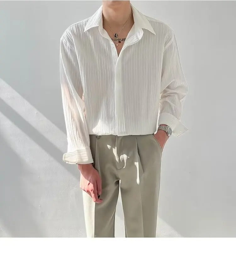 Vintage Long-Sleeved Shirt White / Medium Menswear