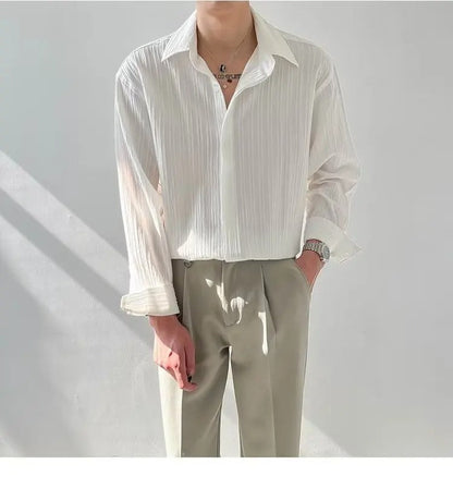 Vintage Long-Sleeved Shirt White / Medium Menswear