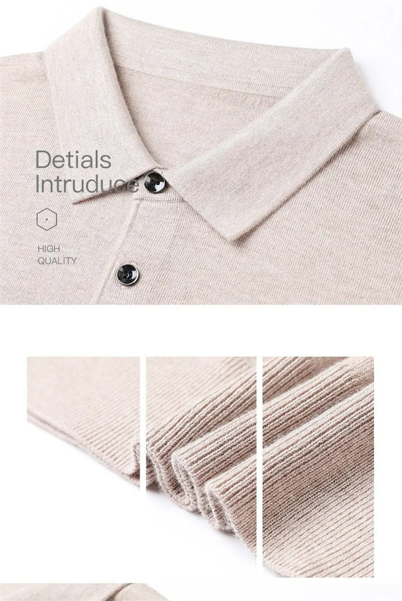 Vintage Solid Cashmere Polo Menswear