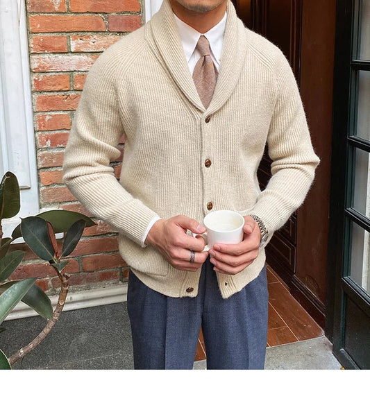 Knitted Cardigan Khaki / Small (65Kg) Menswear